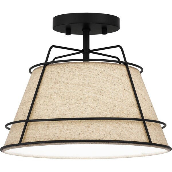 Quoizel Burbidge 1-Light Matte Black Semi-Flush Mount QSF5629MBK - main